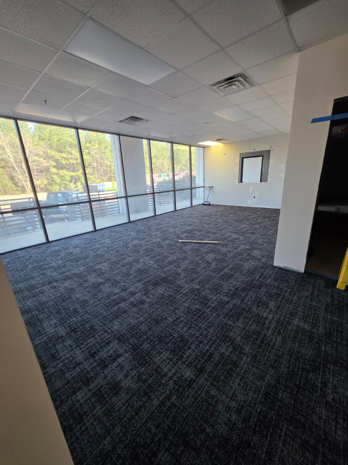 Office Buildout — Carpet & Service Windows